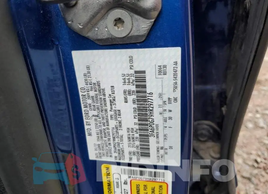 3FA6P0G79HR297716 Photo# 12