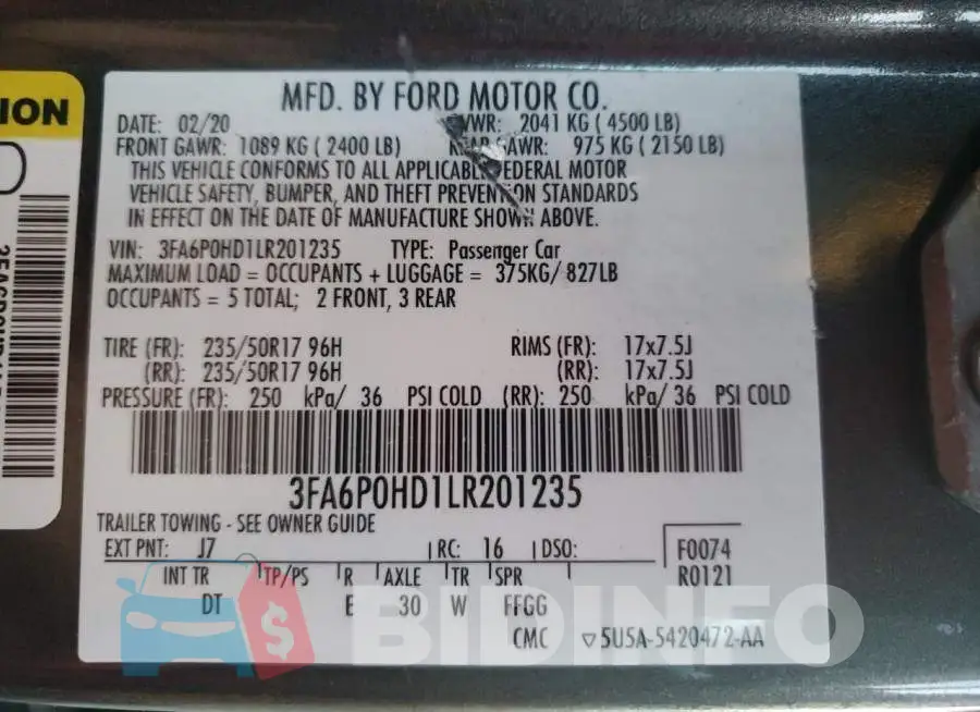 3FA6P0HD1LR201235 Photo# 10