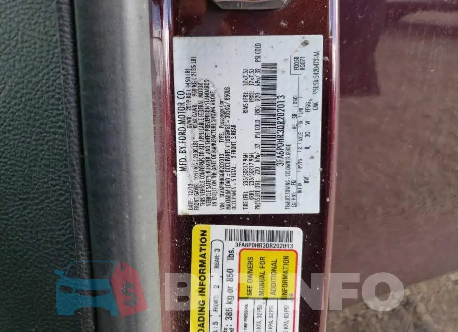 3FA6P0HR3DR202013 Photo# 10