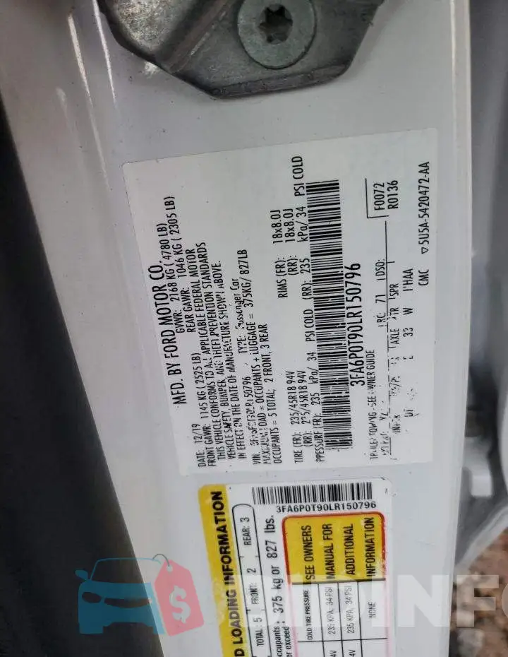 3FA6P0T90LR150796 Photo# 10