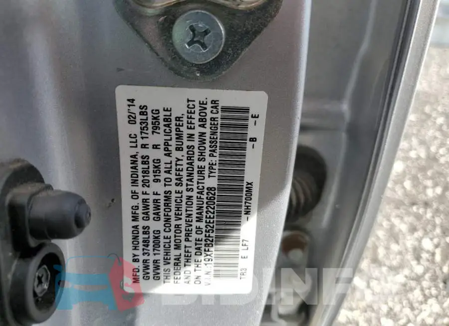19XFB2F52EE220628 Photo# 12