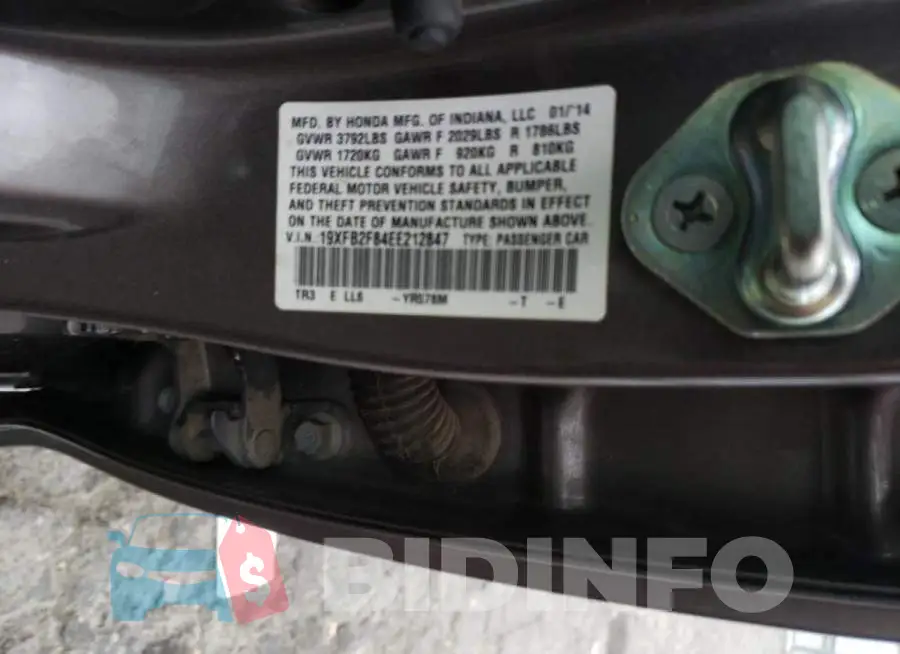 19XFB2F84EE212847 Photo# 12