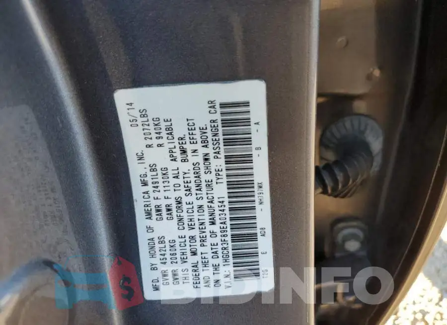1HGCR3F89EA034541 Photo# 10