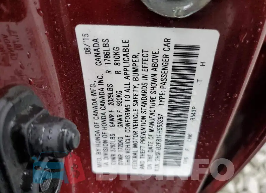 2HGFB2F81FH555297 Photo# 10