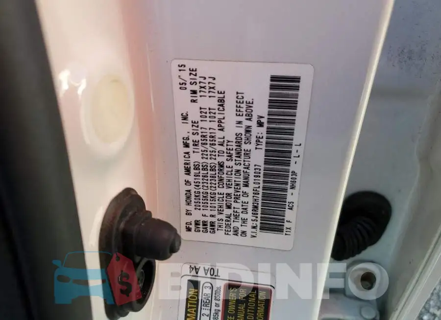 5J6RM3H76FL019037 Photo# 10