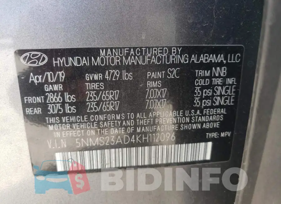 5NMS23AD4KH112096 Photo# 10