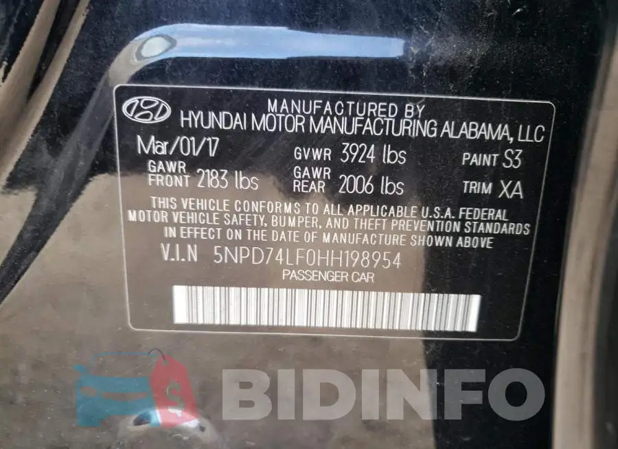 5NPD74LF0HH198954 Photo# 13