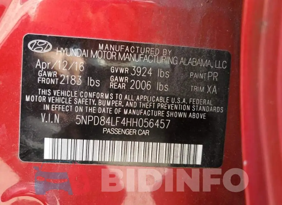 5NPD84LF4HH056457 Photo# 10