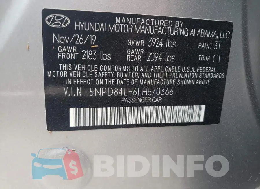 5NPD84LF6LH570366 Photo# 10