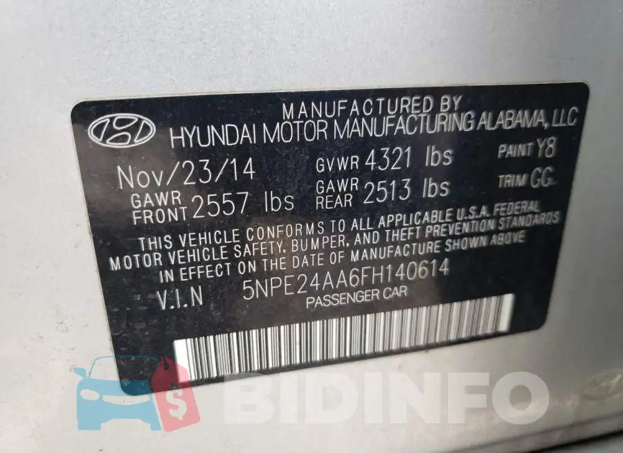 5NPE24AA6FH140614 Photo# 10