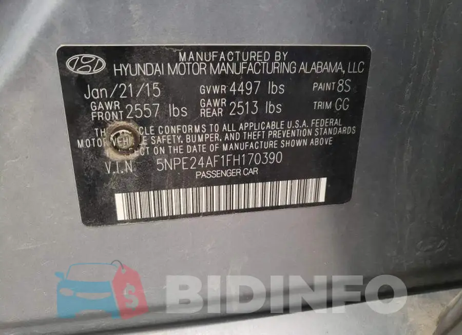 5NPE24AF1FH170390 Photo# 10