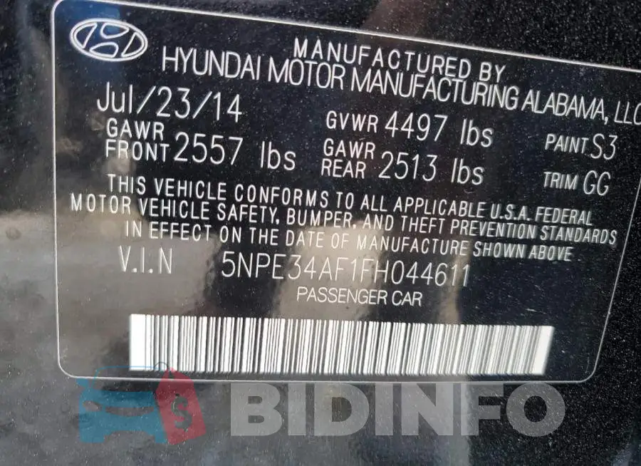 5NPE34AF1FH044611 Photo# 10