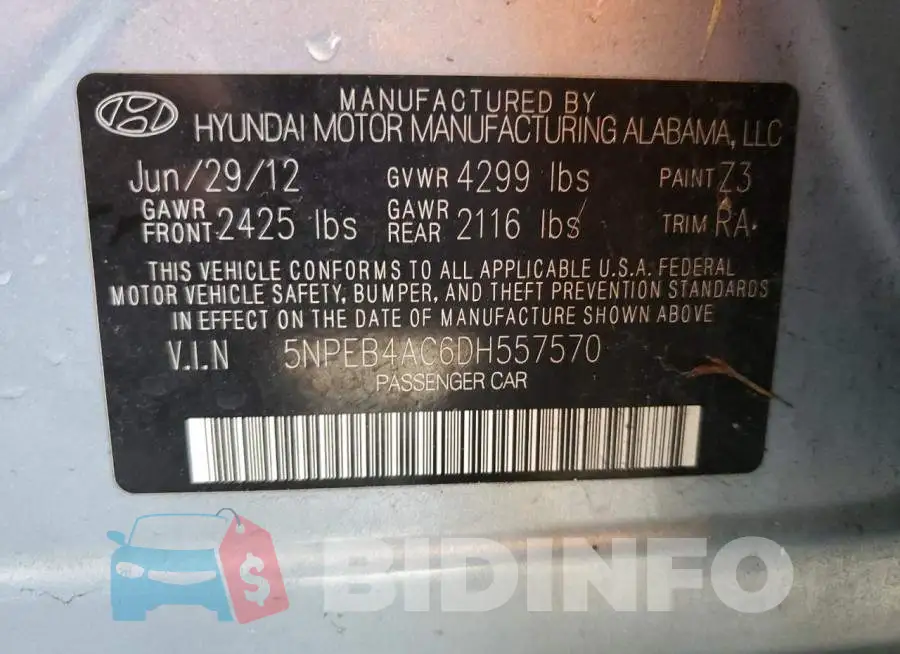 5NPEB4AC6DH557570 Photo# 12
