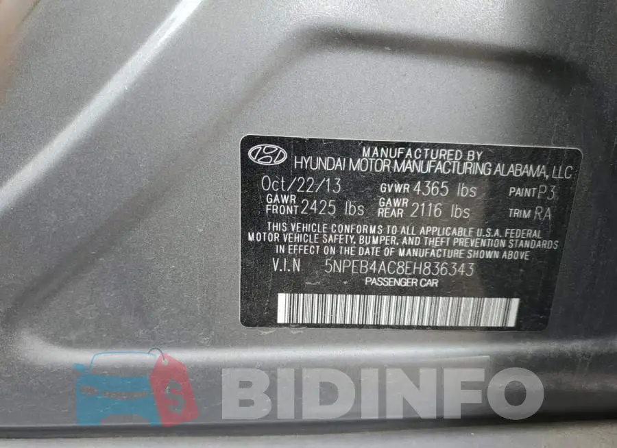 5NPEB4AC8EH836343 Photo# 10