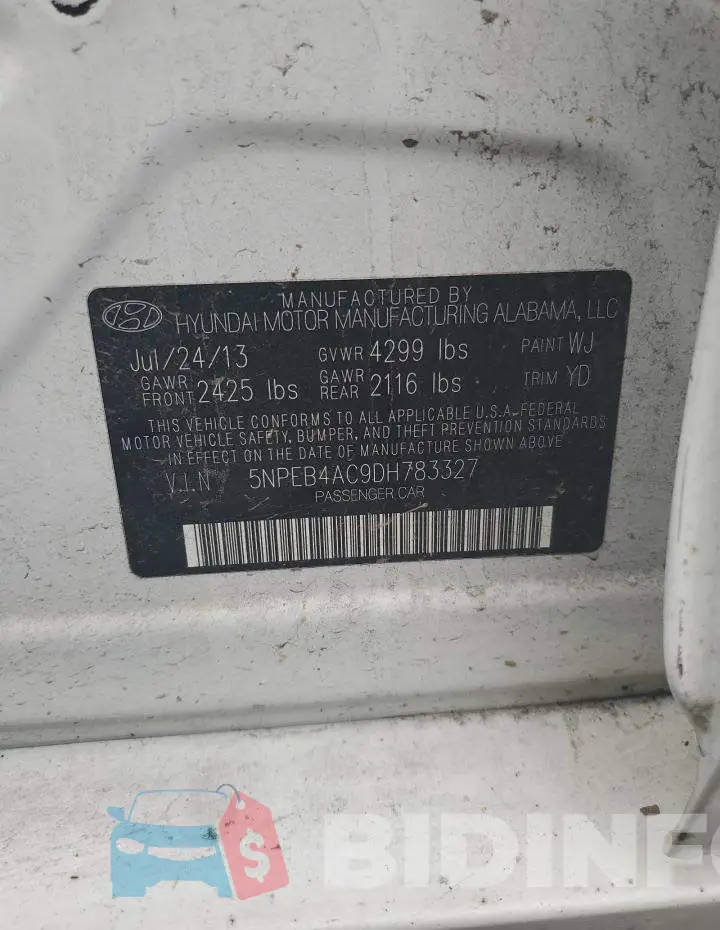 5NPEB4AC9DH783327 Photo# 10