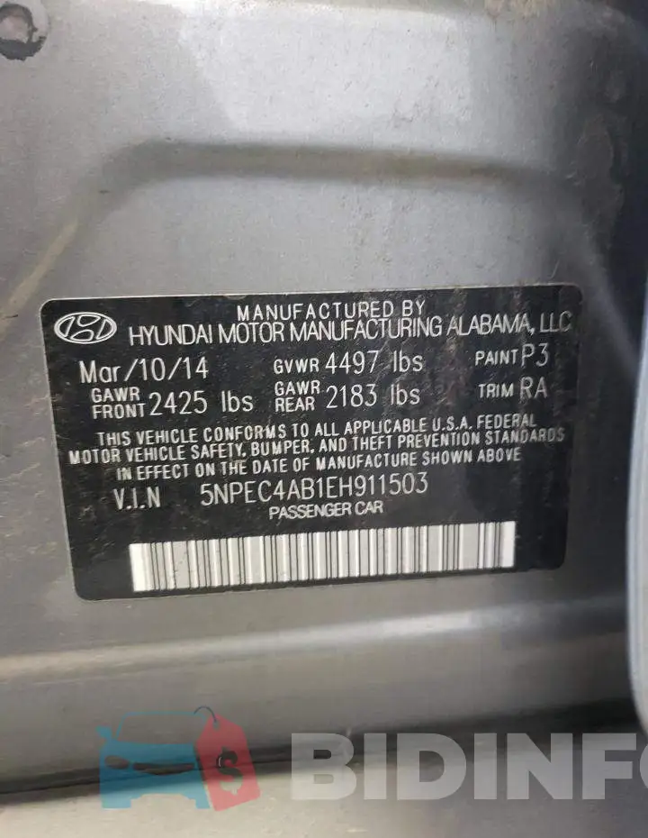 5NPEC4AB1EH911503 Photo# 10