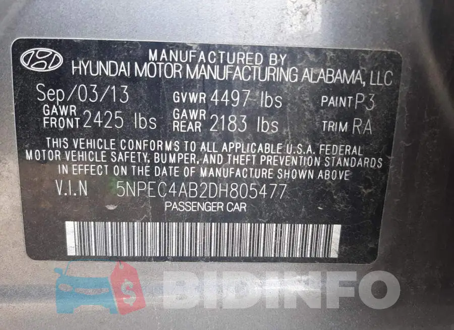 5NPEC4AB2DH805477 Photo# 13