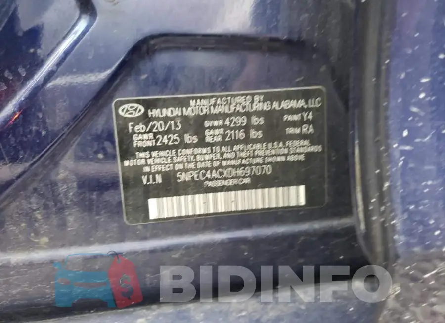 5NPEC4ACXDH697070 Photo# 10