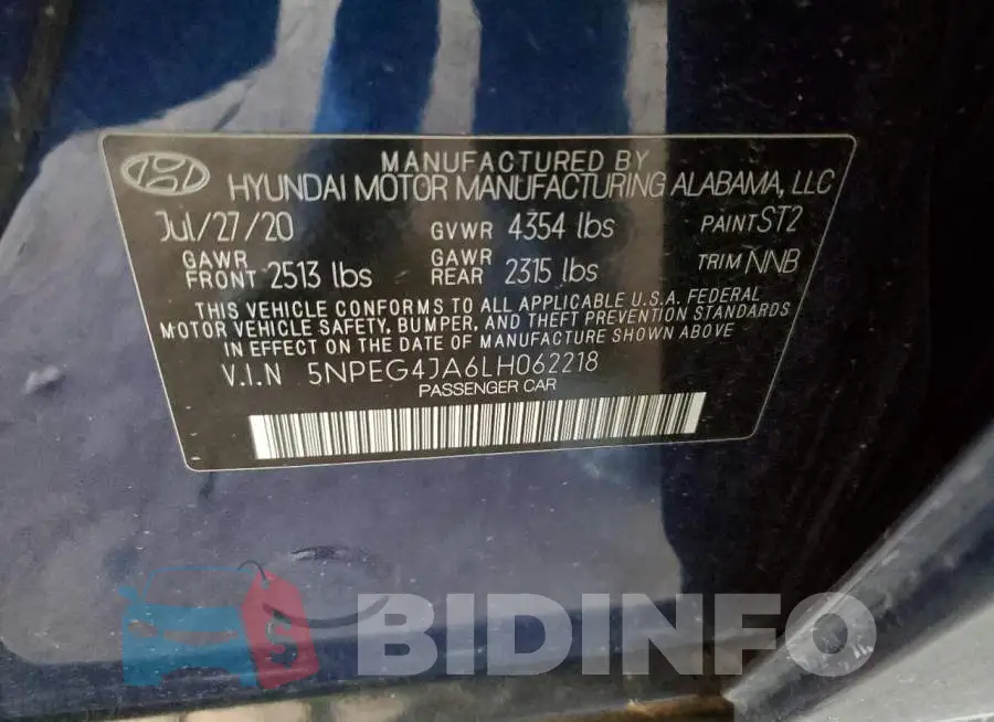 5NPEG4JA6LH062218 Photo# 13