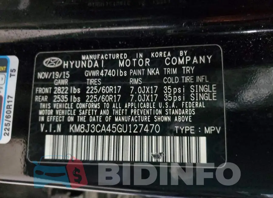 KM8J3CA45GU127470 Photo# 10