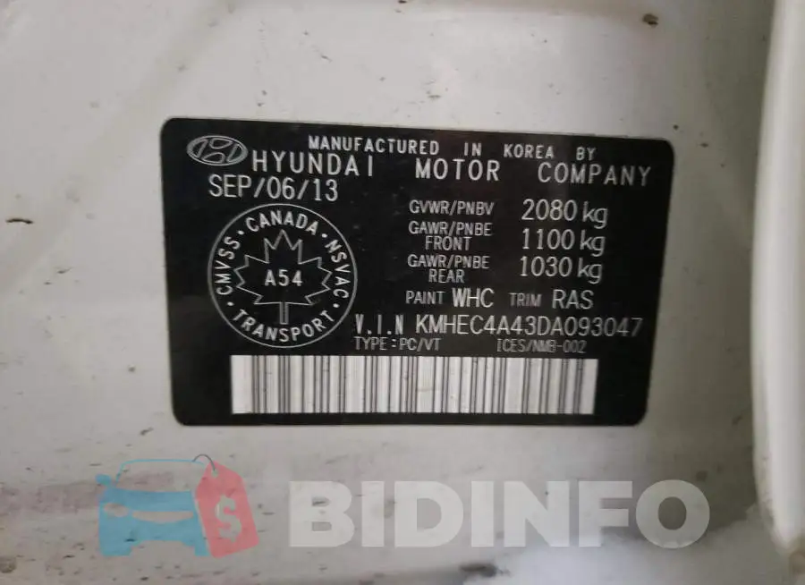 KMHEC4A43DA093047 Photo# 12