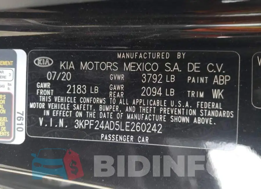 3KPF24AD5LE260242 Photo# 10