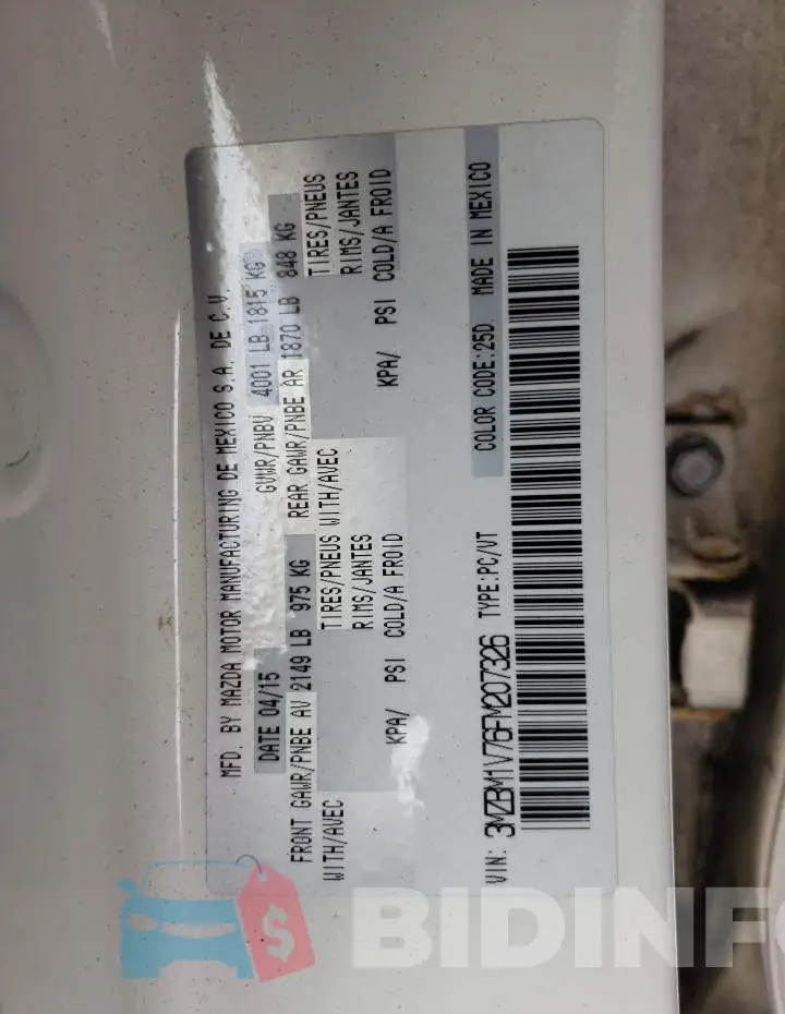 3MZBM1V76FM207326 Photo# 12