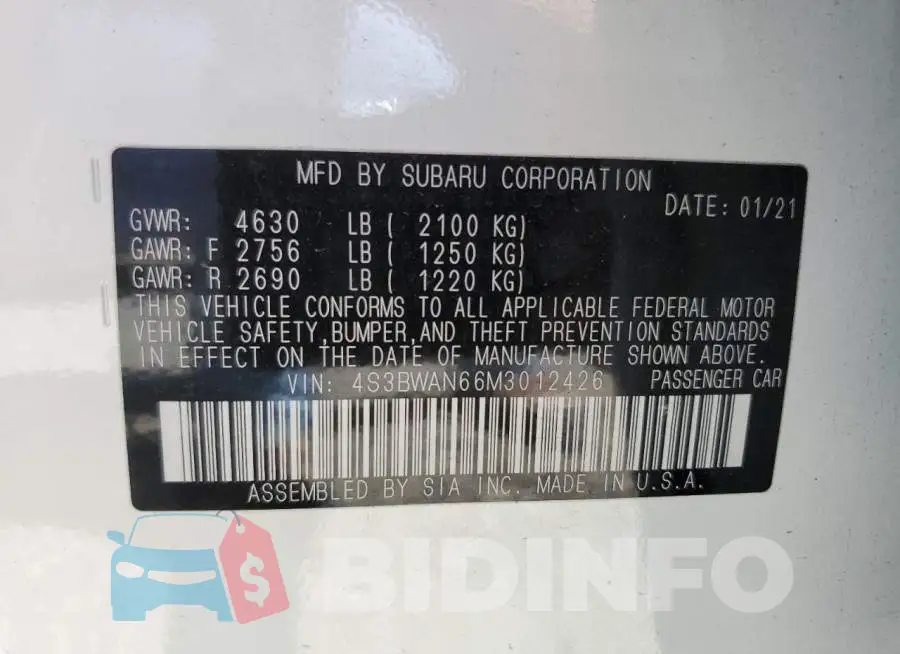 4S3BWAN66M3012426 Photo# 10