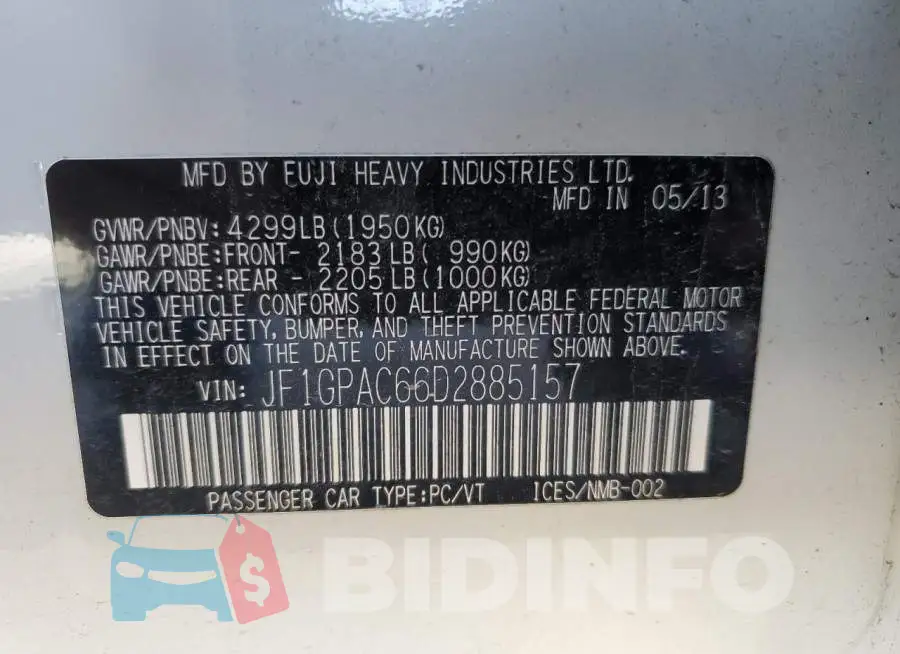 JF1GPAC66D2885157 Photo# 10