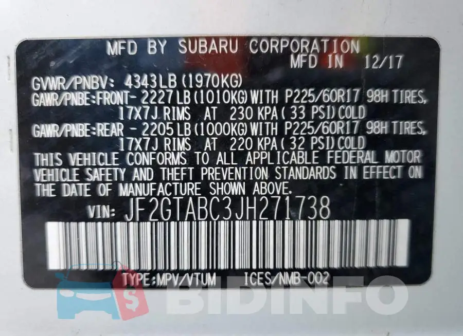 JF2GTABC3JH271738 Photo# 13