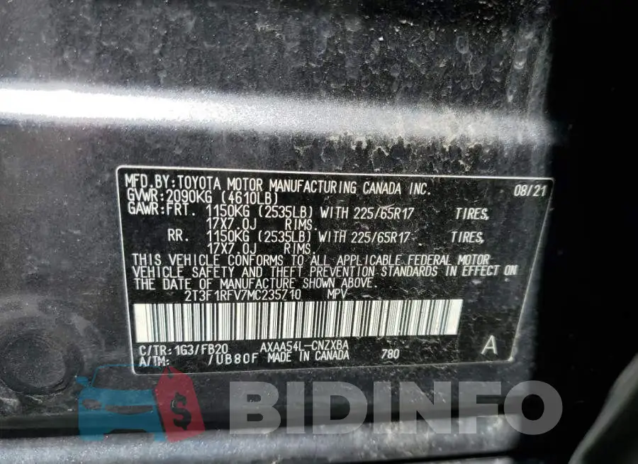 2T3F1RFV7MC235710 Photo# 10