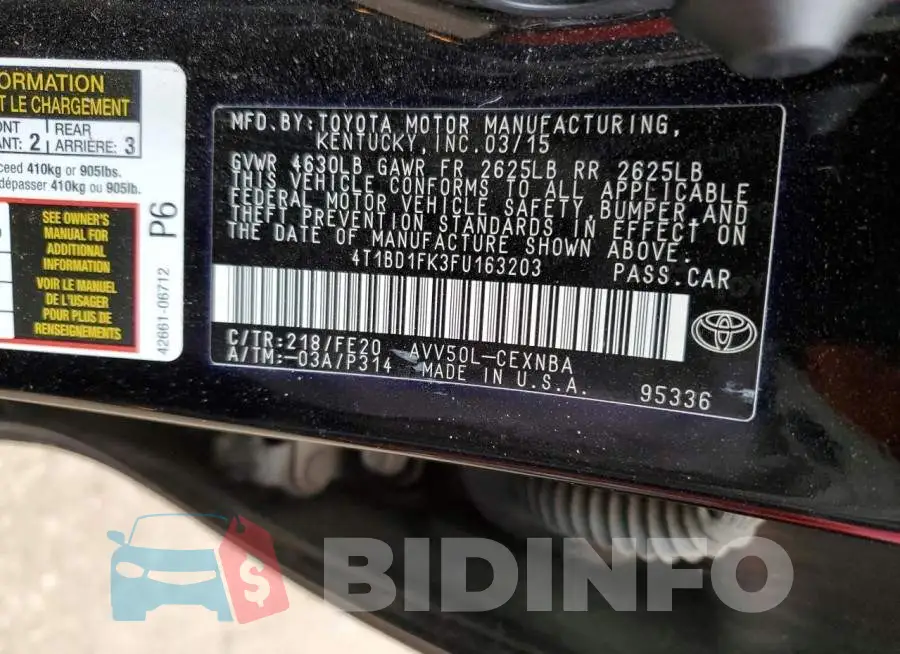 4T1BD1FK3FU163203 Photo# 12