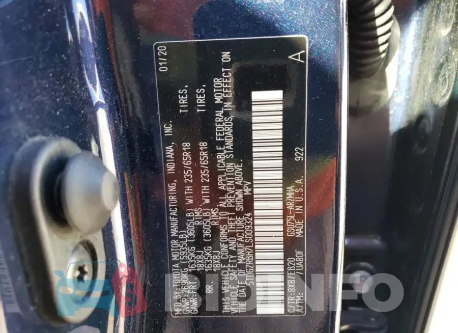 5TDGZRBH7LS009324 Photo# 10