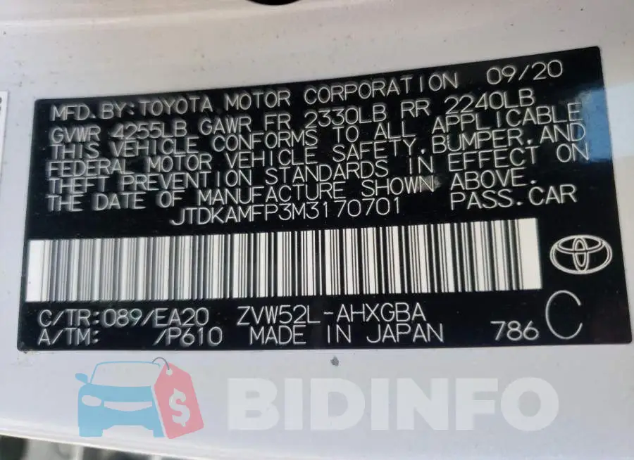 JTDKAMFP3M3170701 Photo# 10