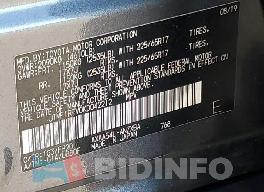 JTMF1RFV0KD042212 Photo# 10