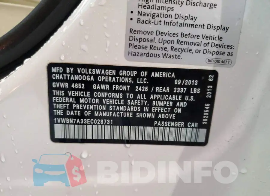 1VWBN7A33EC028731 Photo# 10
