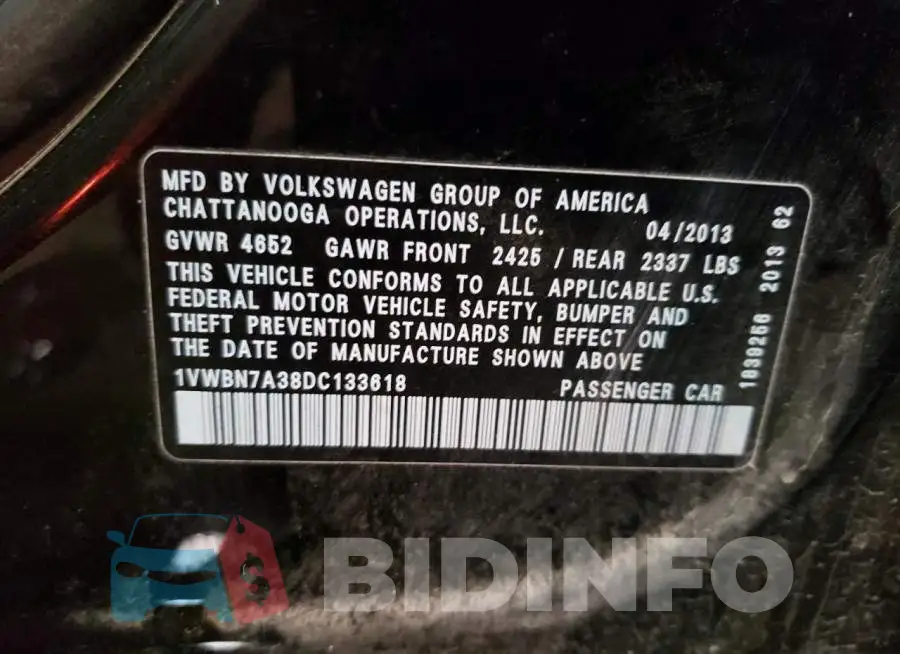 1VWBN7A38DC133618 Photo# 13