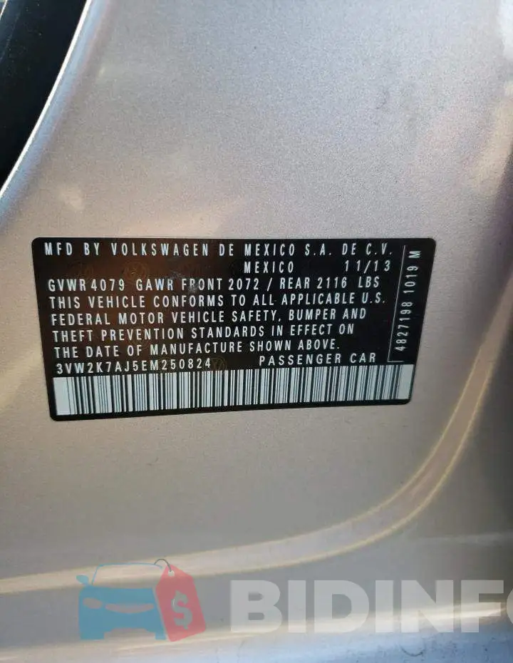 3VW2K7AJ5EM250824 Photo# 10