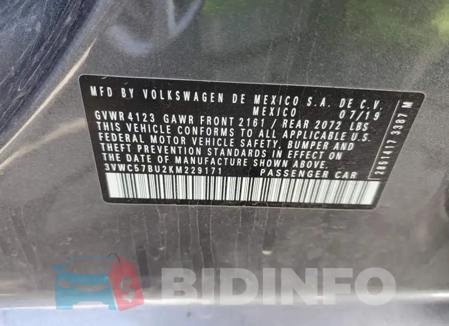 3VWC57BU2KM229171 Photo# 13