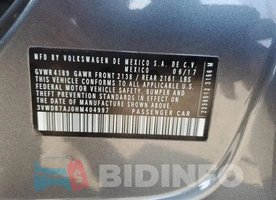 3VWDB7AJ0HM404997 Photo# 10