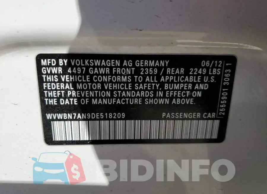 WVWBN7AN9DE518209 Photo# 10