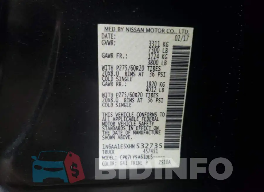 1N6AA1E5XHN532735 Photo# 12