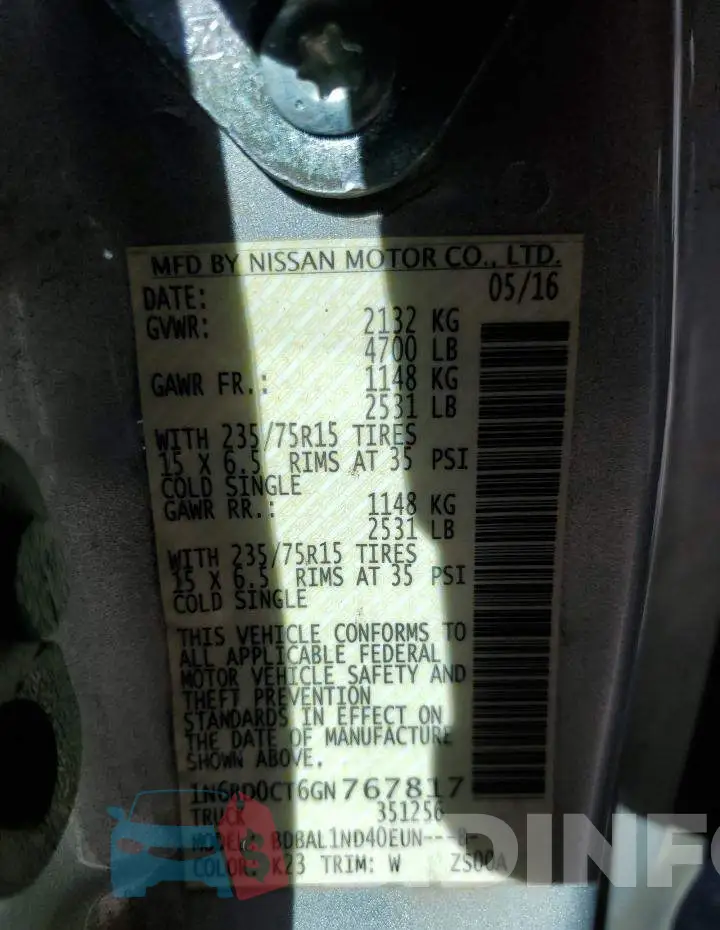 1N6BD0CT6GN767817 Photo# 10