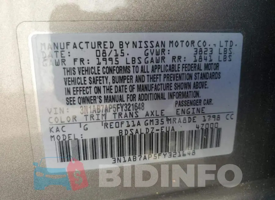 3N1AB7AP5FY321648 Photo# 12
