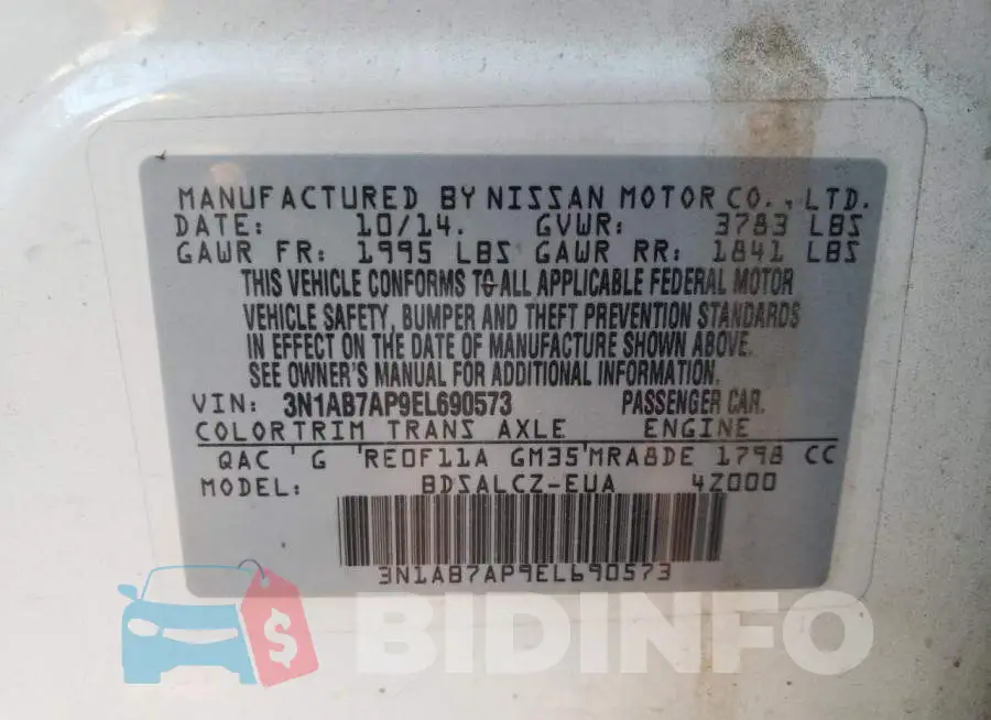 3N1AB7AP9EL690573 Photo# 10