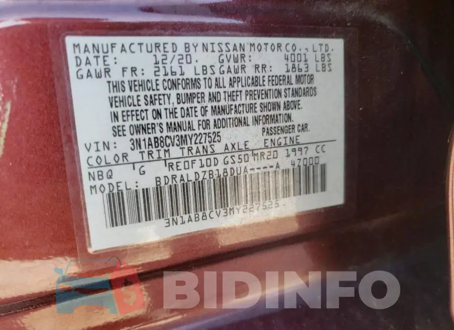 3N1AB8CV3MY227525 Photo# 13