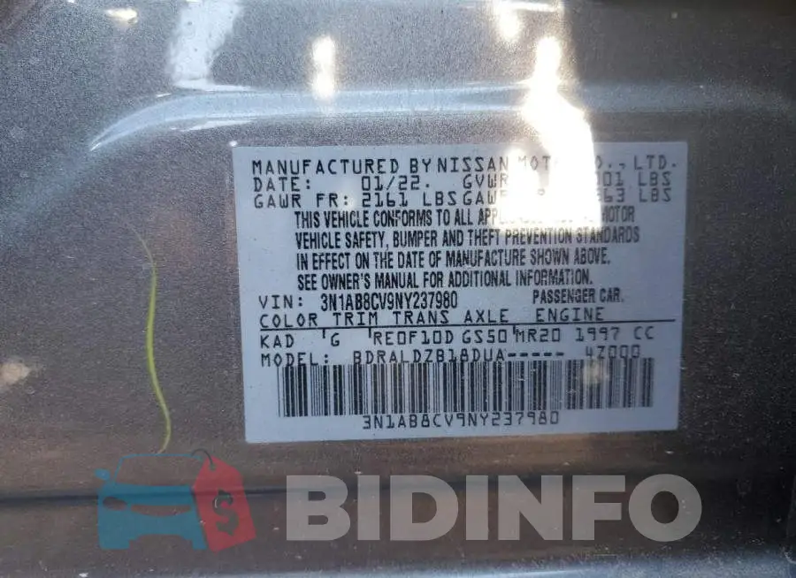 3N1AB8CV9NY237980 Photo# 10