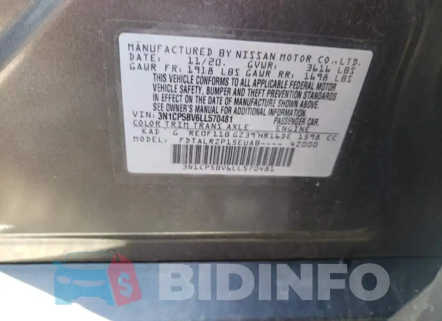 3N1CP5BV6LL570481 Photo# 13