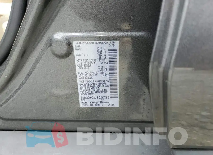 5N1AT2MK2EC820729 Photo# 13
