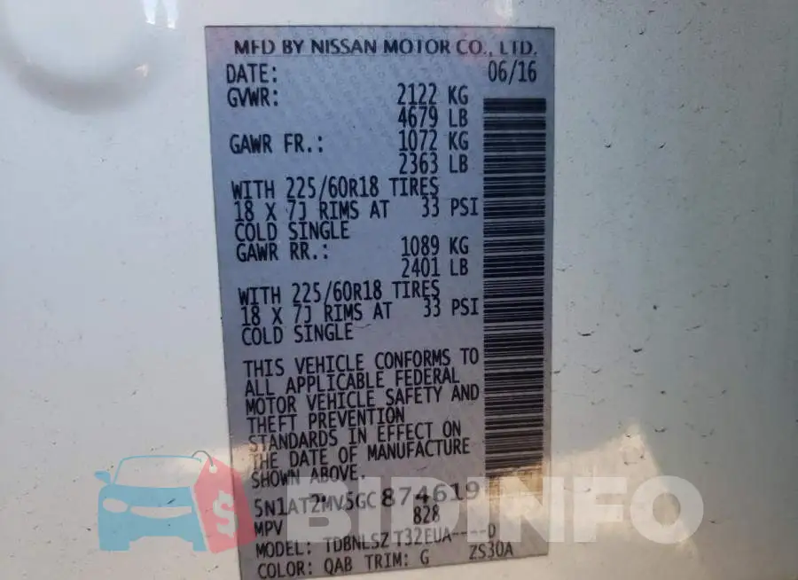 5N1AT2MV5GC874619 Photo# 10